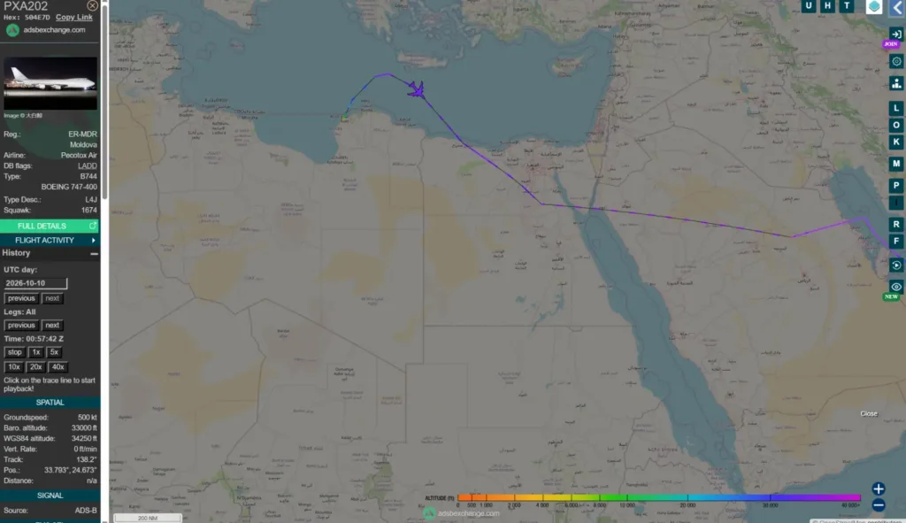 طائرة مرتبطة بنقل عتاد صيني تعاود رحلاتها إلى ليبيا